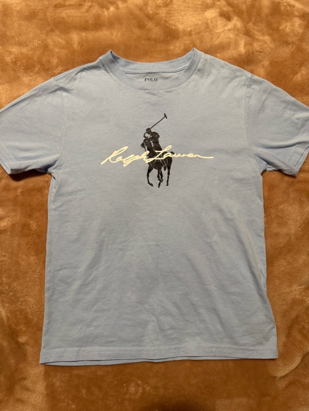 Polo Ralph Lauren 100% Cotton Light Blue T-Shirt, Boys/Kids Size Small (8)
